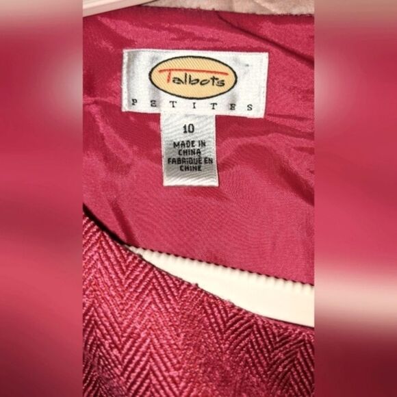 TALBOTS Vintage Dress Fitted Short sleeve Raspberry Pink 10P - Picture 6 of 10